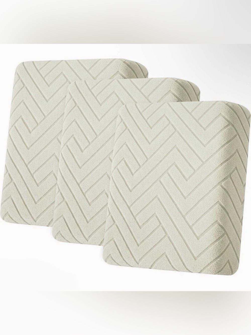 3 Pc Couch Cushion Covers Non Slip Stretch Sofa Slipcovers, Beige
